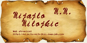 Mijajlo Milojkić vizit kartica